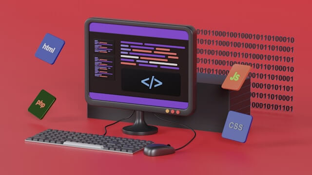 Collage of web development learning resources